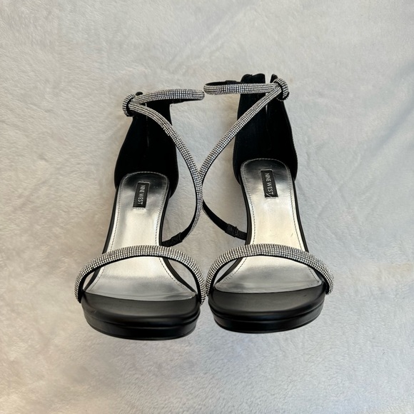 Black And Silver Gems Strappy Heels - Brand New - Size 9 - Nine West - Picture 6 of 8